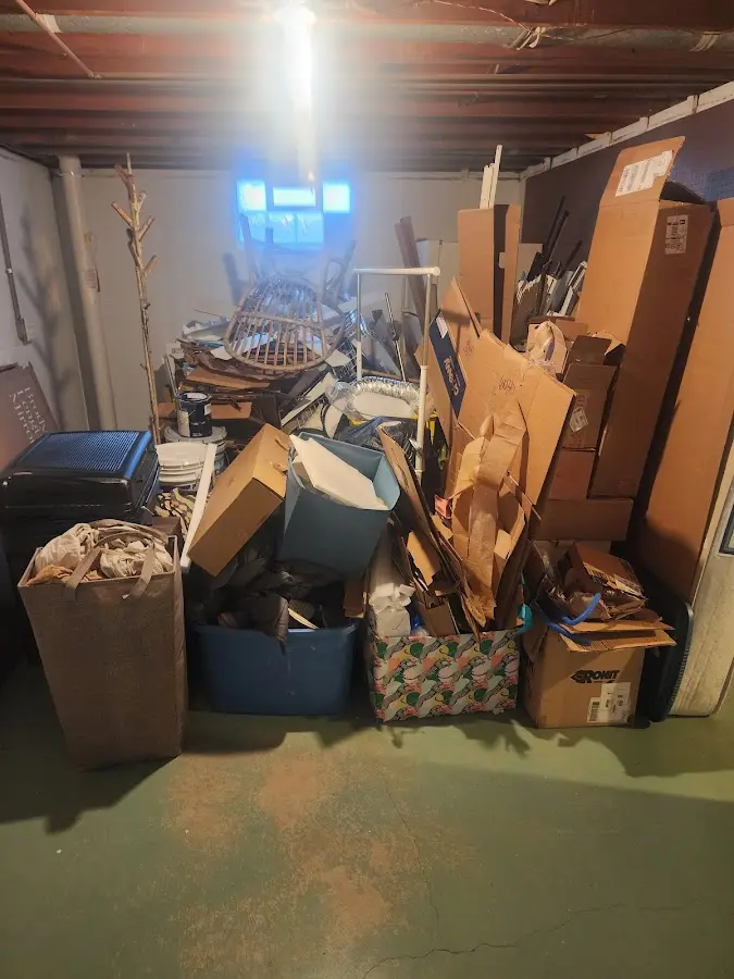 Roll-off dumpster container at job site for 2 Yard Dumpster Rental in Bernardsville